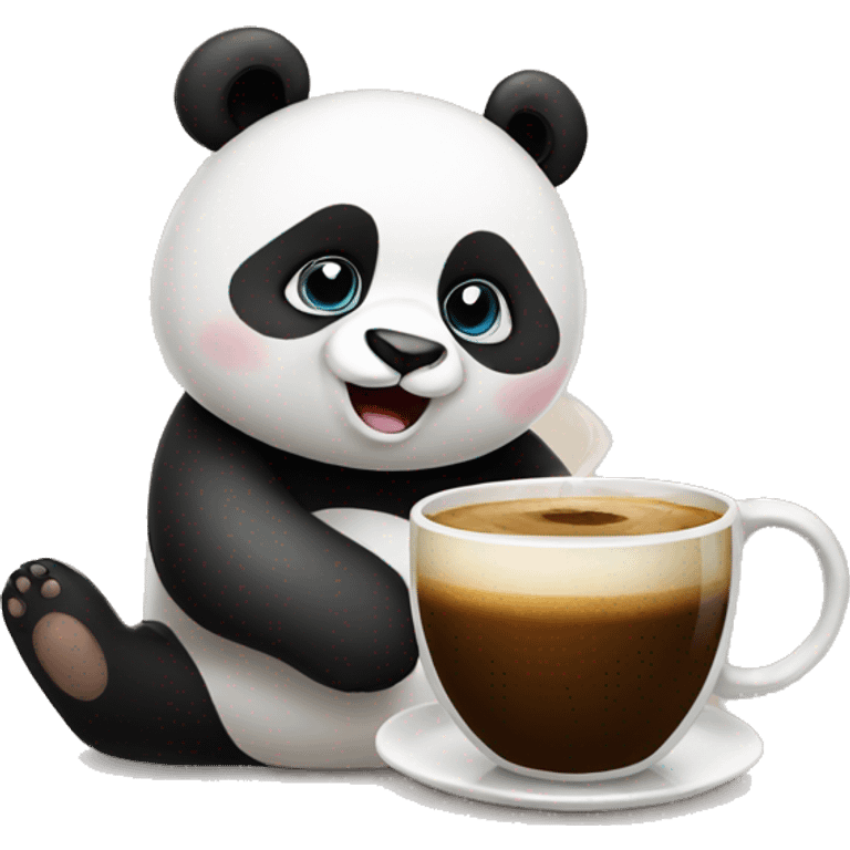 Panda whith coffe emoji