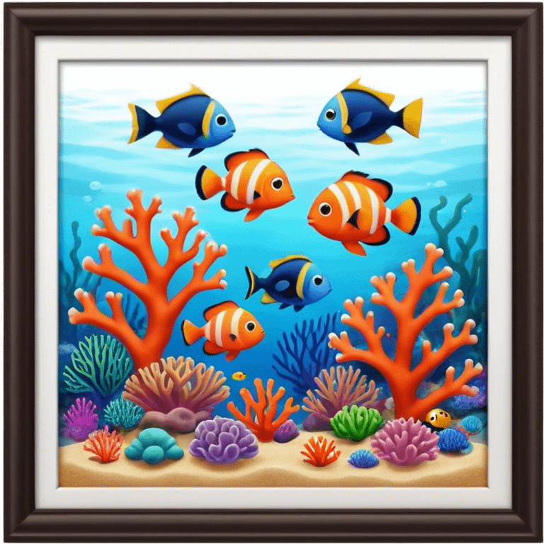 Great Barrier Reef Landmark Emoji – Featuring colorful coral formations and tropical fish. emoji