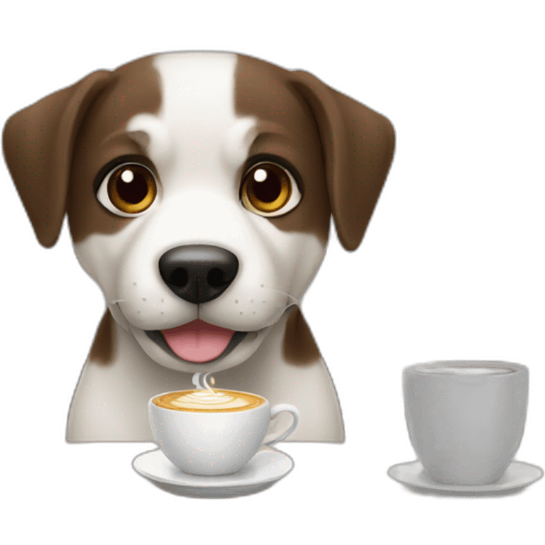 perro tomando cafe emoji