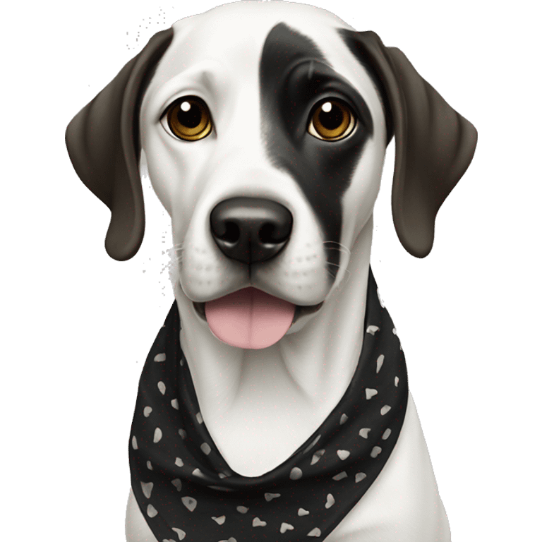 dog with black eyes portrait dot bandana emoji