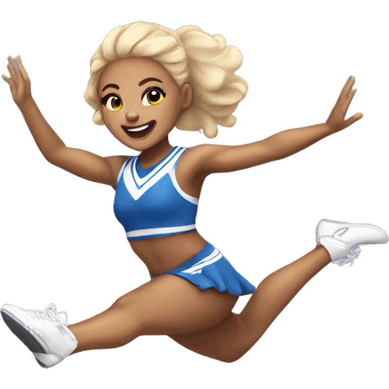 Cheerleader light skin flying with bases underneath  emoji