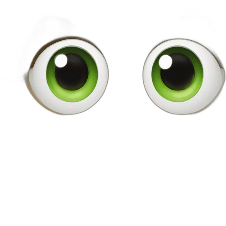 Dark Brown cat with darker stripes and Green eyes, black pupil and White and beige mouth emoji