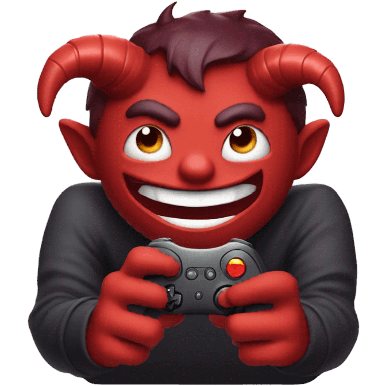 Devil playing video games  emoji