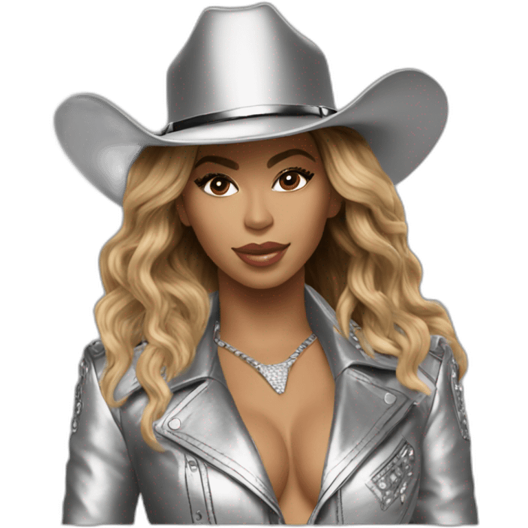 Beyoncé wear in silver cowboy emoji