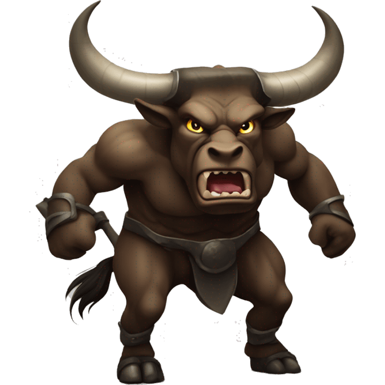 Minotaur angry, bull. Dark fantasy emoji