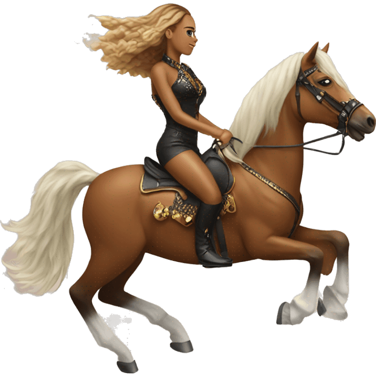 Beyoncé riding and electric horse  emoji