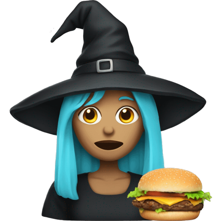 Witch with a burger  emoji