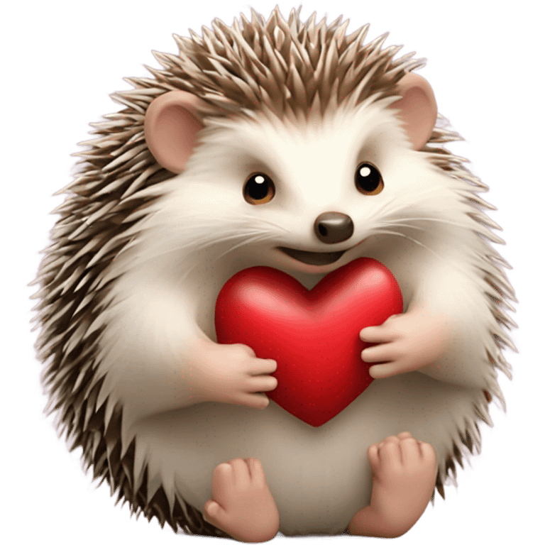 the hedgehog holds the heart emoji