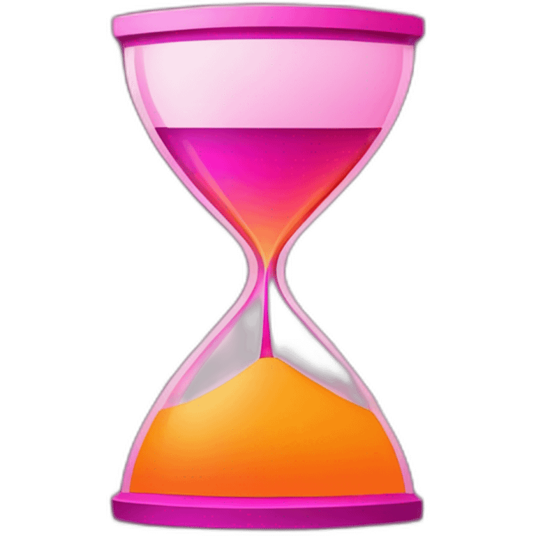 a central hourglass shape formed by widening vertical lines, displaying a magenta to orange gradient, symbolizing speed and innovation for a tech company. emoji