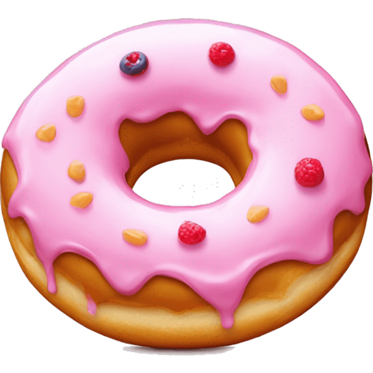 Donut with babypink glazed and fruit emoji