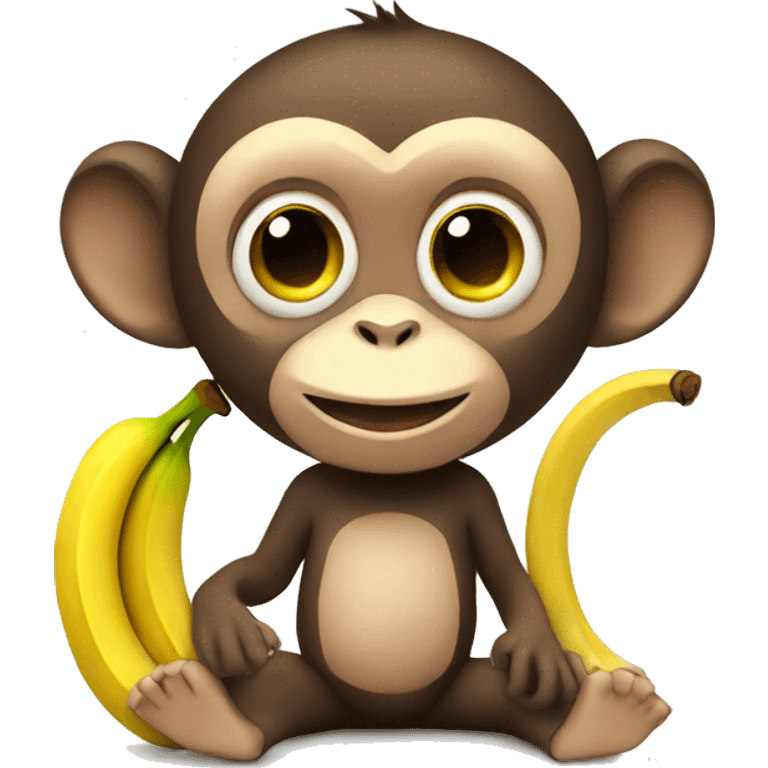 Monkey with banana  emoji