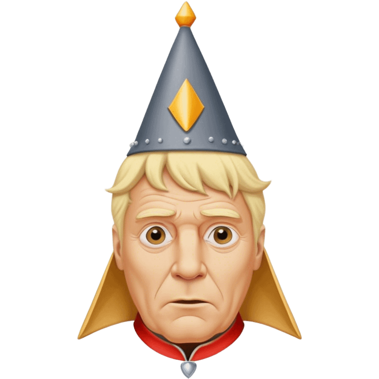 Blond older USA king with dunce cap crown emoji