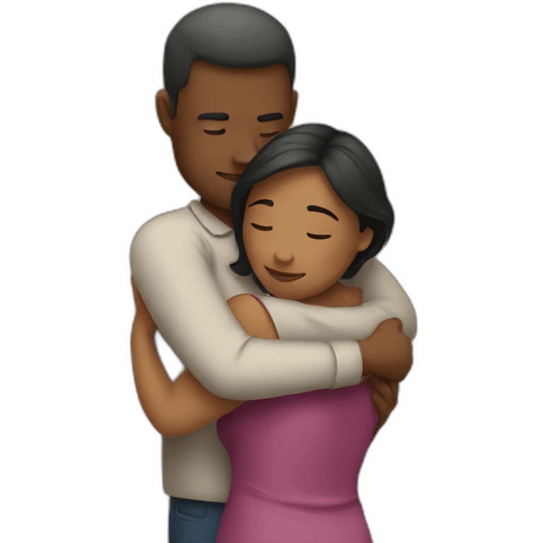 man hugging woman emoji