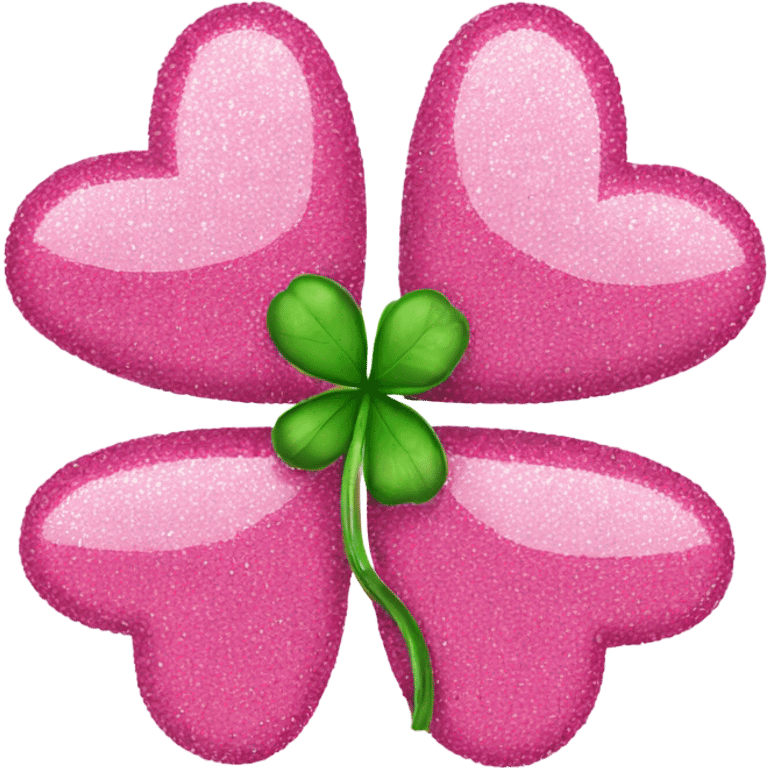 Pink Sparkly 4-leaves clover emoji