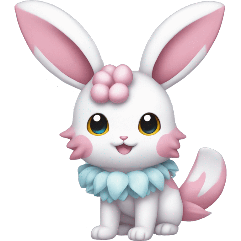 Kawaii Sylveon-Bunny-Pokémon full body emoji