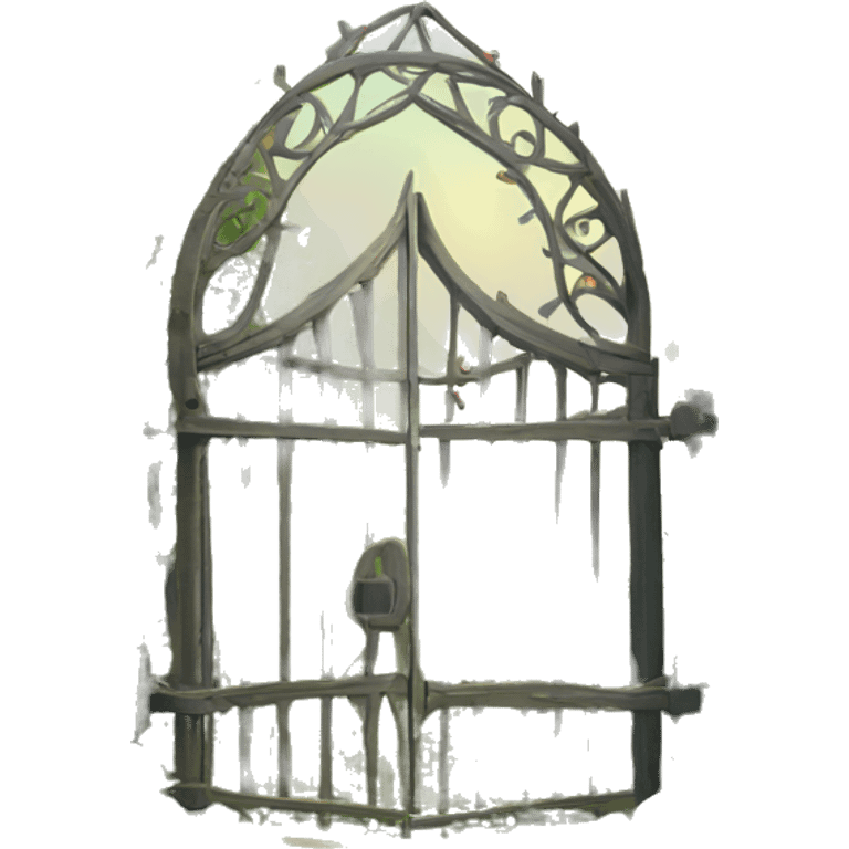 magical medieval gate with plants emoji