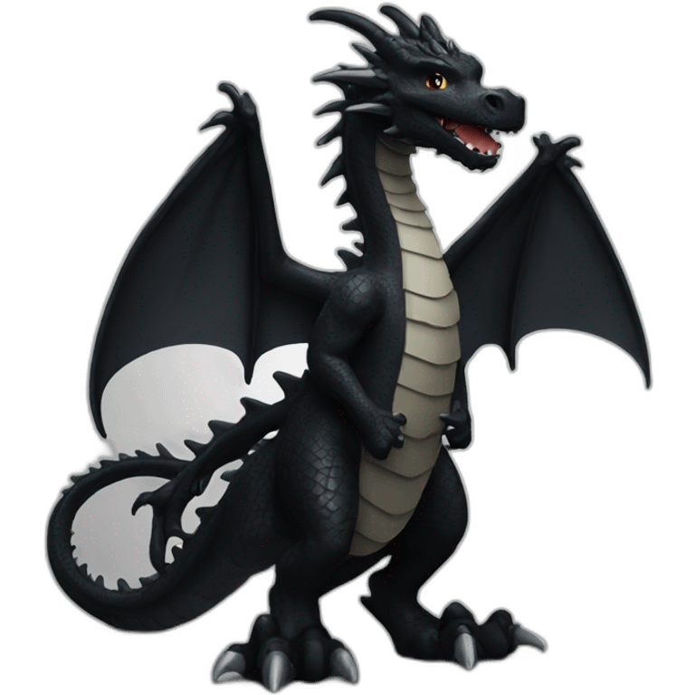 black dragon saying hi emoji