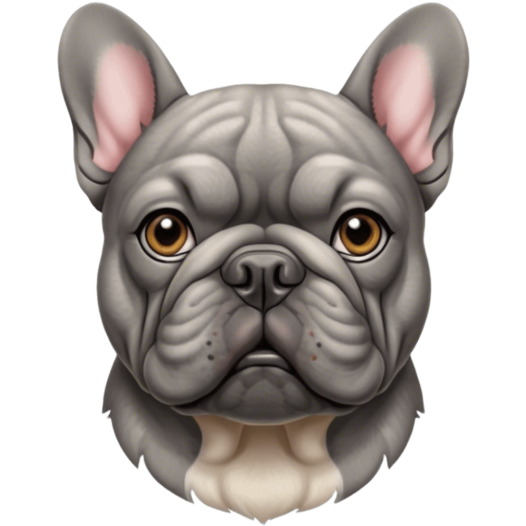 French bulldog gray emoji