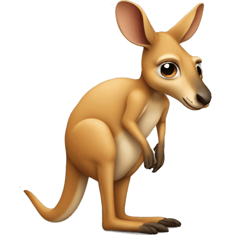 kangaroo leaning  emoji