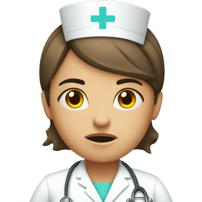 stressed unhappy nurse emoji