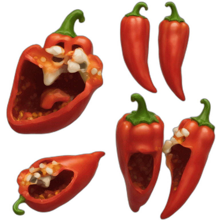 Chilli pepper eat black cat emoji