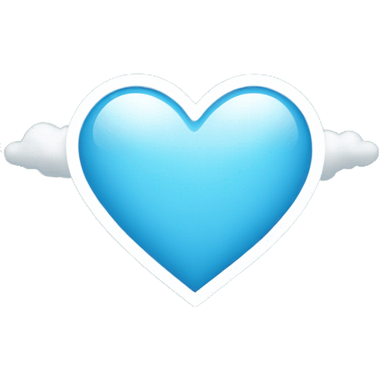 light blue heart with clouds emoji