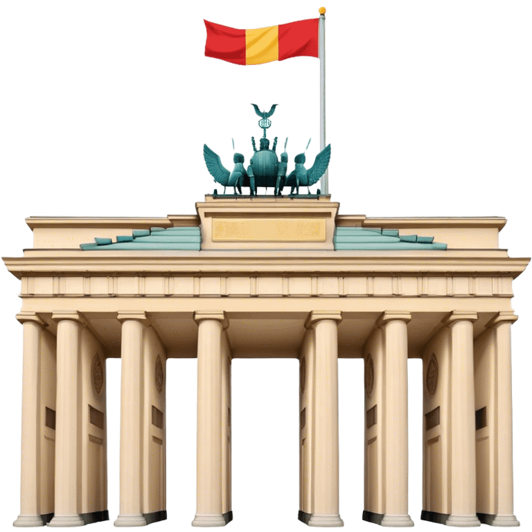 Cinematic Realistic Brandenburg Gate Landmark Emoji, depicted as the iconic neoclassical monument rendered with lifelike detail and dynamic, historic lighting. emoji