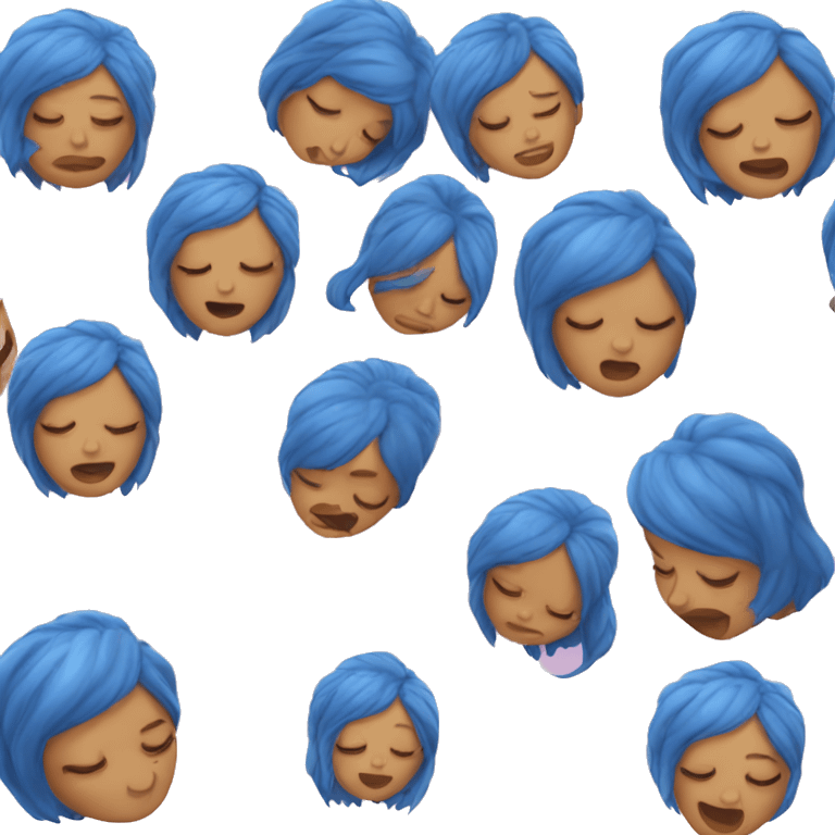 Ariana sleeping with blue hair emoji