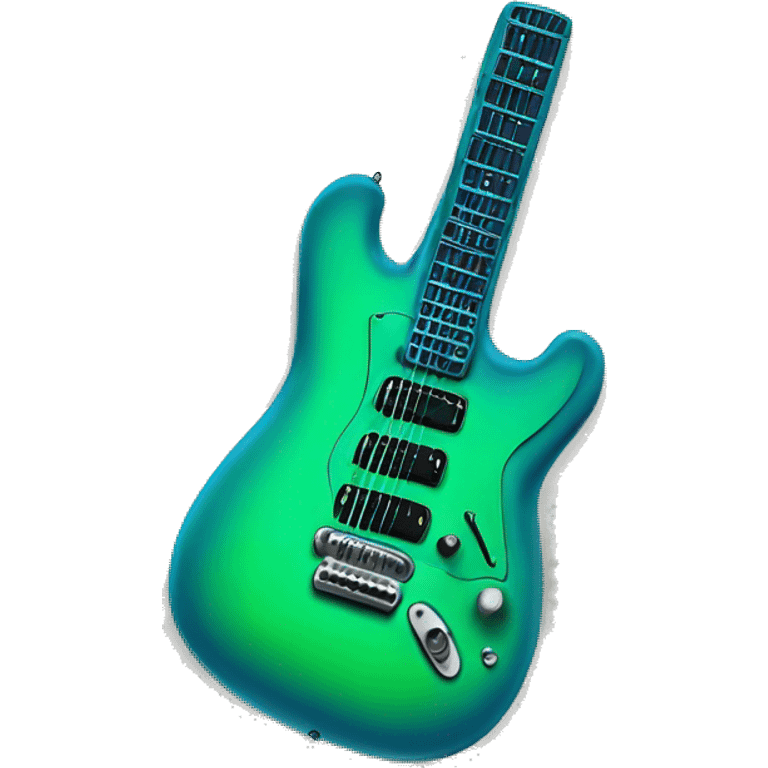 Green Blue Electric Guitar with Rats as decal emoji