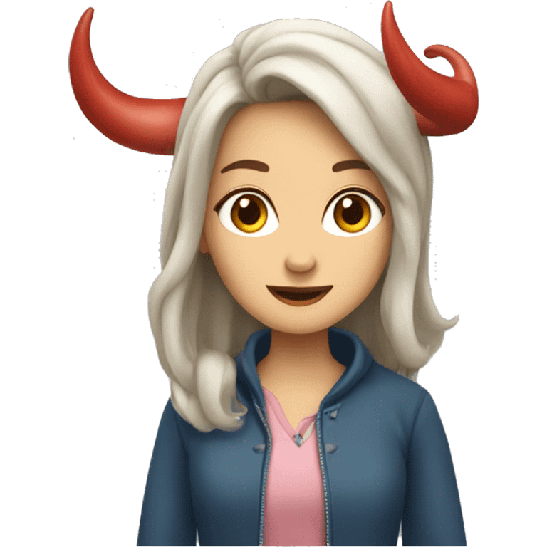 Fair girlred horn rock emoji