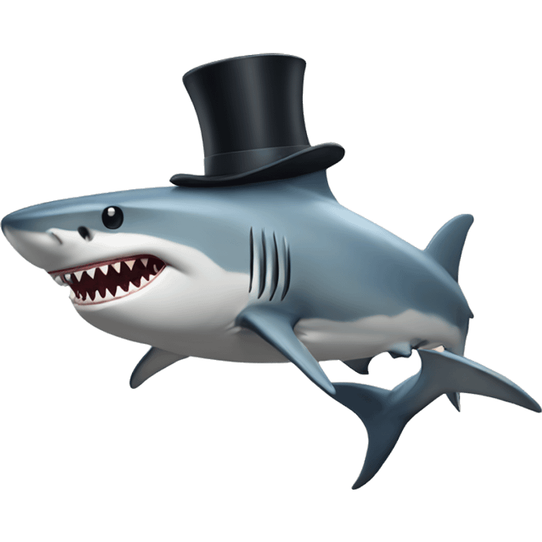 shark with tophat emoji