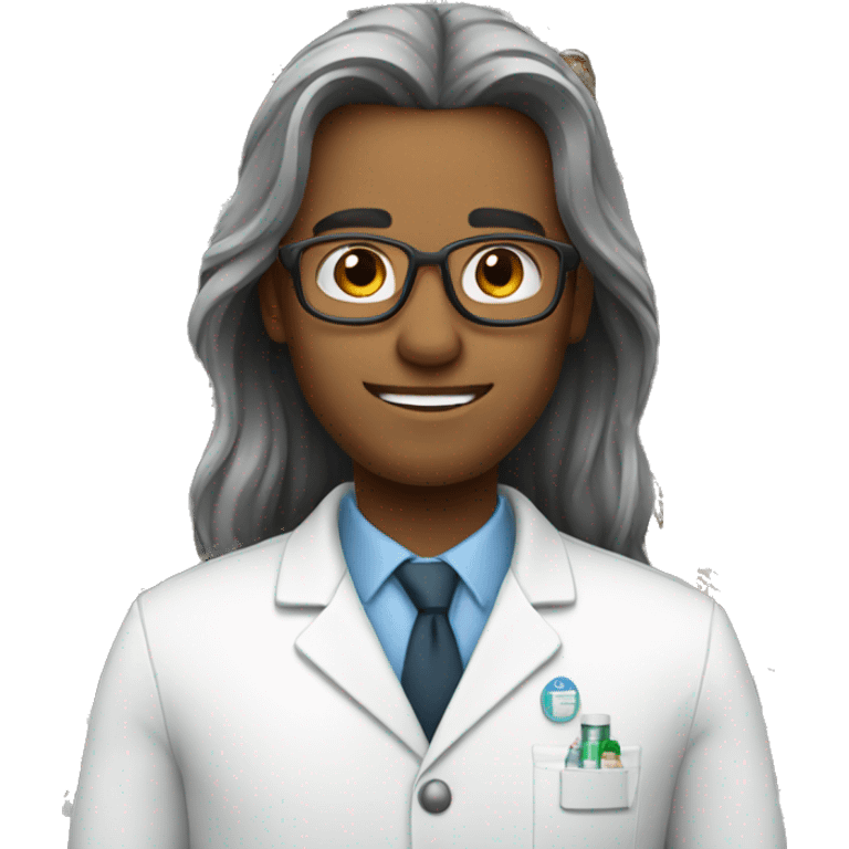 Pharmacist with long hair emoji