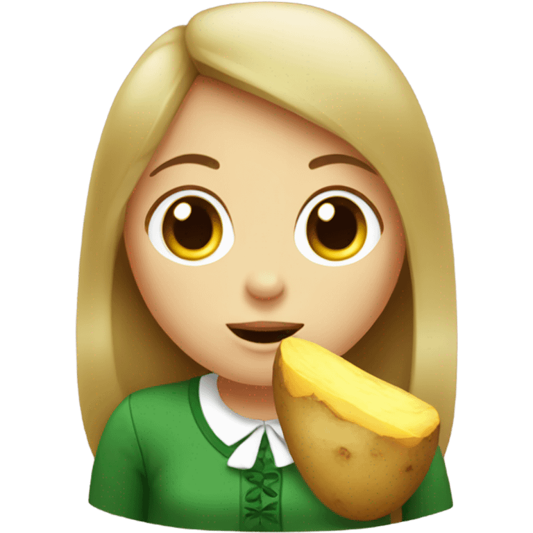 Irish girl eating potato  emoji