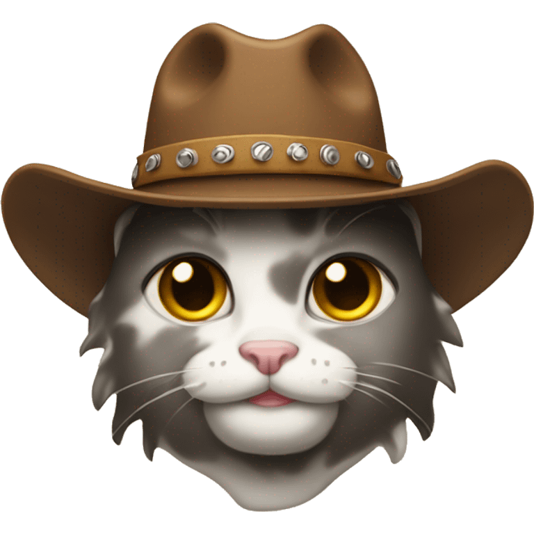 cowprint cat wearing cowboy hat  emoji