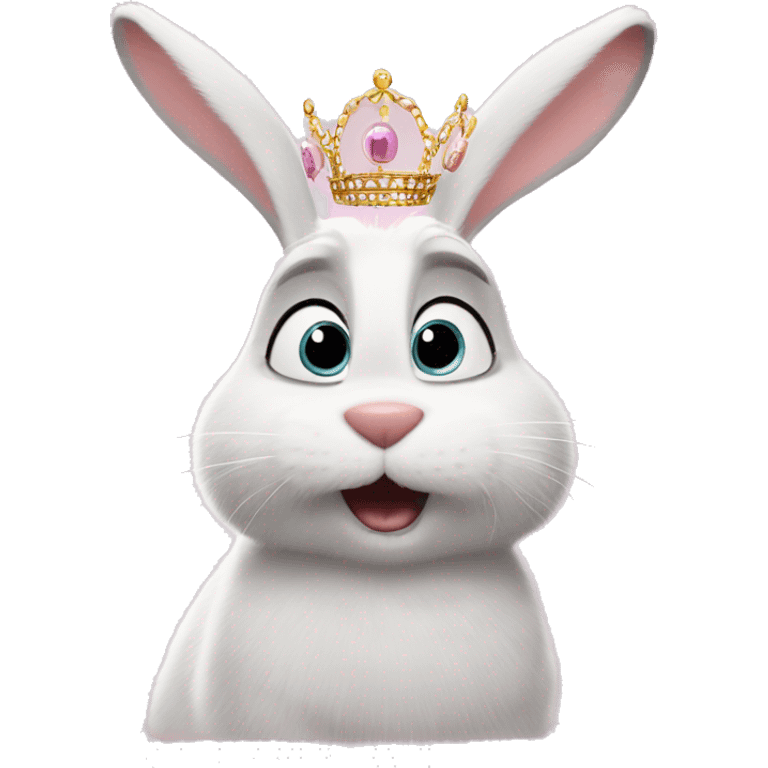 Bunny from The Secret Life of Pets with tiara sending kisses emoji