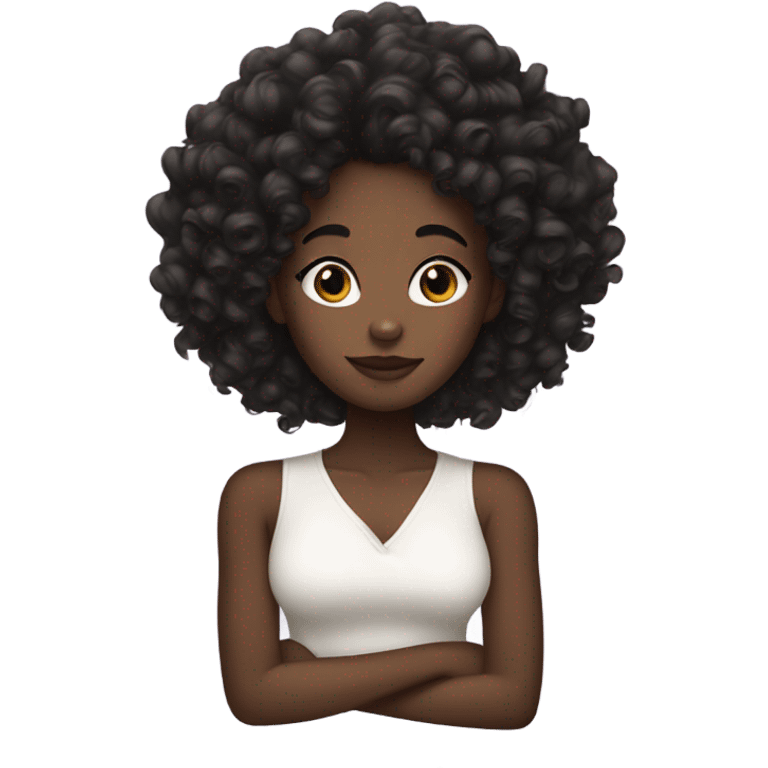 Black girl with French curls  emoji