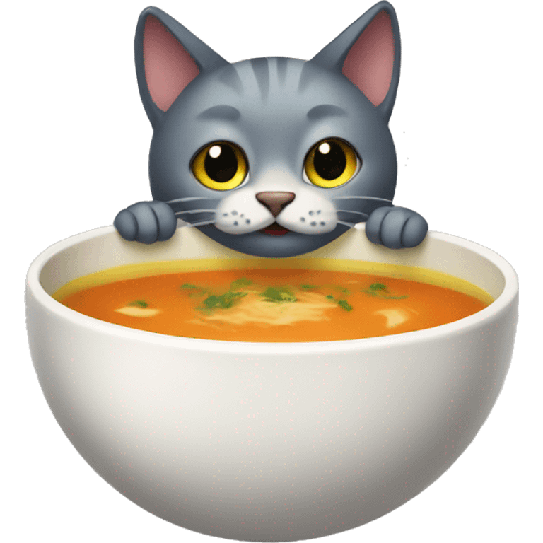 Cat drinking soup emoji