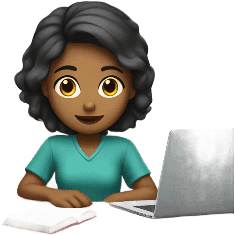 A girl studying emoji