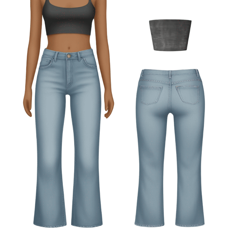 Wide leg high waisted light jeans emoji