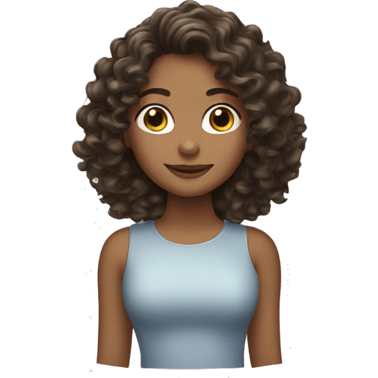 Brunette girl with wavey curly hair  emoji