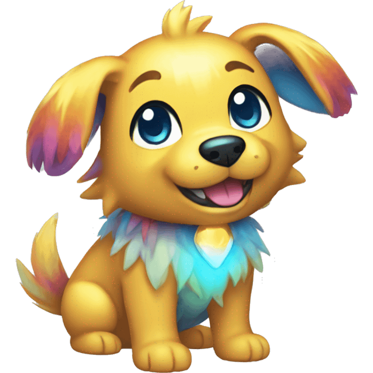 Colorful Gardient Shiny Electric Dog Pokémon emoji