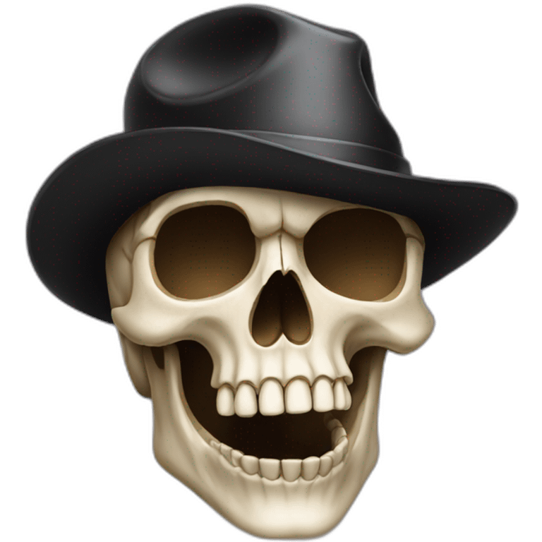 a skull with hat emoji