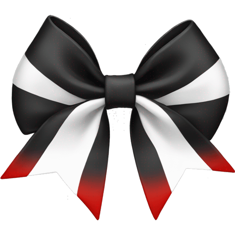 Black white and red bow emoji