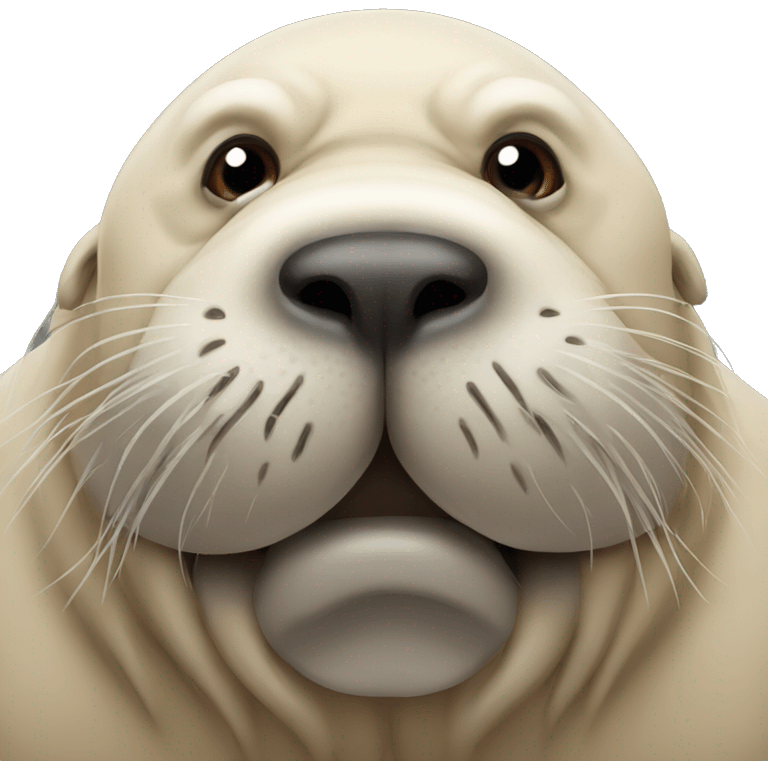 walrus head with canines emoji