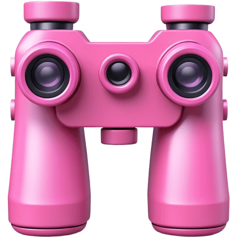 robotic 3d pink binoculars emoji