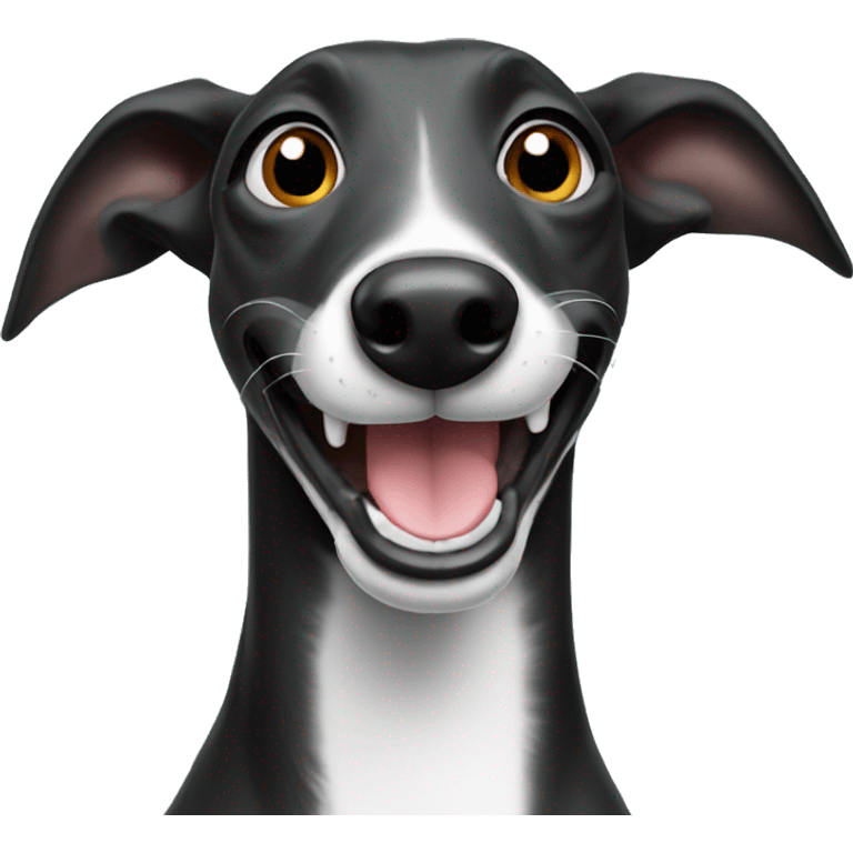 Happy black greyhound smiling emoji