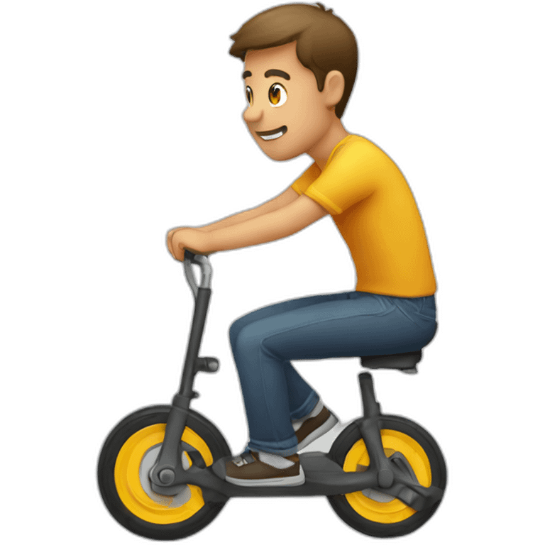 Standing Guy ridding a mono wheel emoji