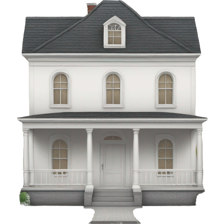 White colonial style house emoji