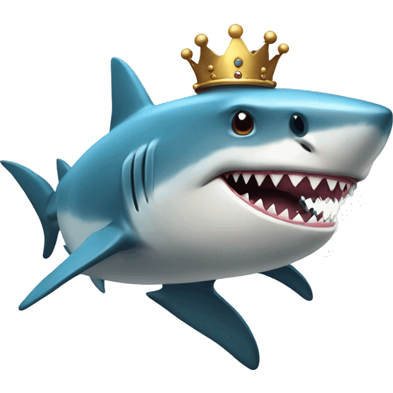 Shark with crown emoji