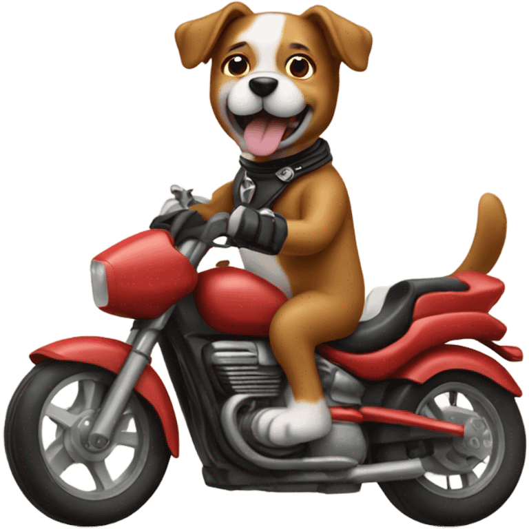 Dog riding motorcycle emoji